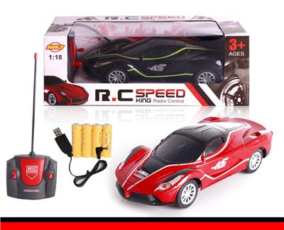 Remote control car 1:18 black cross simulation window ferrari (red, yellow) - OBL617675