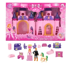 Colorful lights castle with 12 people (2) the first music furniture (with three AG13 battery) - OBL629800