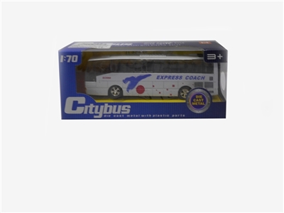 1:7 0 alloy light buses, with the function of squash, sound, light, window box only a box Four blue - OBL630921