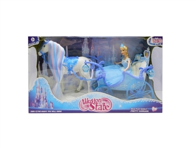 Electric horse with Ma Sheng/car hopper 2 color flash/take action figures - OBL631745