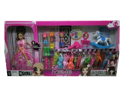 11.5 -inch barbie solid 3 d eye eyelash with 13 sets of clothes. Accessories - OBL633366