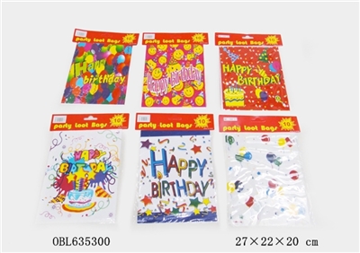 10个多款生日图案礼品袋 - OBL635300
