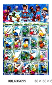 3.2 inch card six dogs patrol only transparent base / 20 big plate - OBL635699