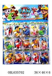 3 inch plastic bagged six dogs patrol single card function, can bounce off!!!!! 15 big plate - OBL635702