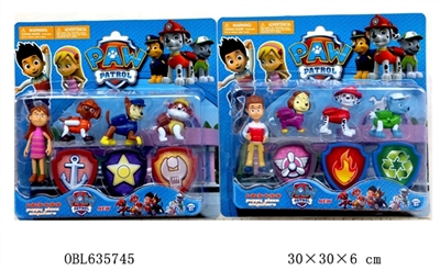 3 to 4 inches of dogs patrol four three shield (doll hands and head can activities) 2 or more - OBL635745