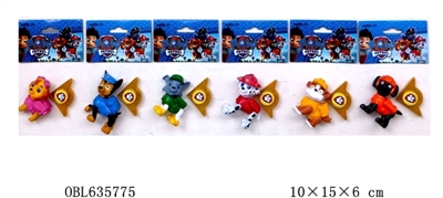 3.2 -inch cartoon dog patrol single badge plastic bags folded card only six - OBL635775