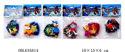 3.2 -inch dogs patrol single badge plastic bags folded card only six - OBL635814