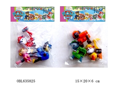 3 inch dogs patrol and folded card only with 2 kind of (a function can bounce off) - OBL635825