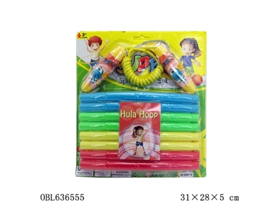 The cartoon jumping rope with hula hoops 2 in 1 set - OBL636555