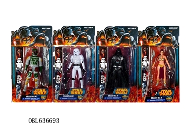 6.5 inch Star Wars action figures Weapons only card installed, 4 mixed (2 with lamp) movable joints - OBL636693
