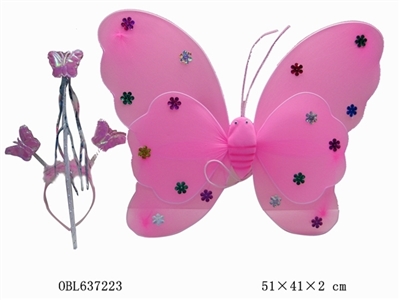 Double butterfly wings stick 16 floret three-piece suit - OBL637223