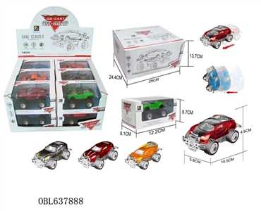 4款合金仿真越野惯性车(12只/盒） - OBL637888
