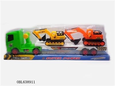 Solid color of inertial platform trailer drag two taxi excavator - OBL638911