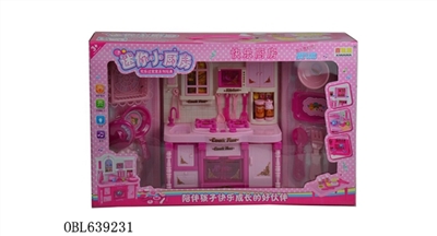 Mini kitchen series barbie color light music in Chinese - OBL639231