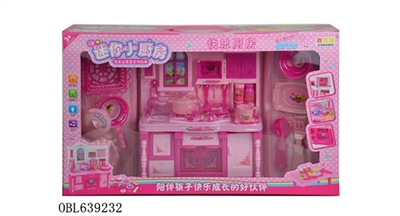 Mini kitchen series barbie color light music in Chinese - OBL639232