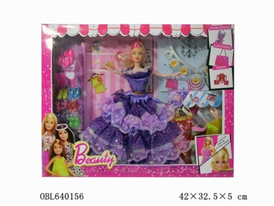 高档盒11寸实身婚纱大裙芭比公主套装衣服16只装 - OBL640156
