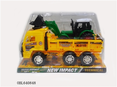 实色镀轮镀座惯性工程车载滑行农夫车（4款混装） - OBL640848
