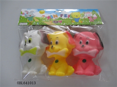 Three lining plastic zhuang dog - OBL641013
