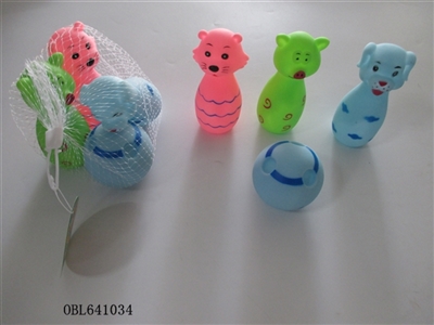 Four zhuang lining plastic animal bowling - OBL641034