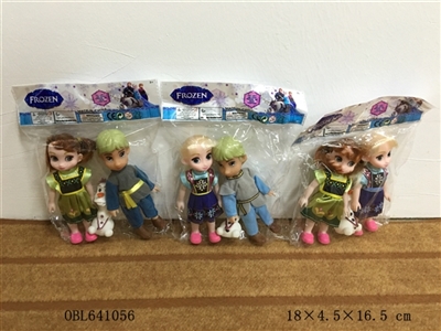 袋装6寸双人冰雪小公主带雪宝，三款混 - OBL641056