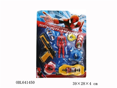 The new spider-man doll simulation QiangMo watch launchers Special skateboard 