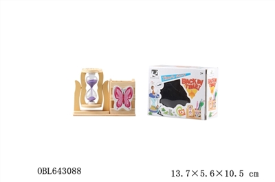 Cartoon butterfly hourglass wooden pen container - OBL643088