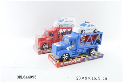 惯性双层拖头车载1只大方程+警车 - OBL644095