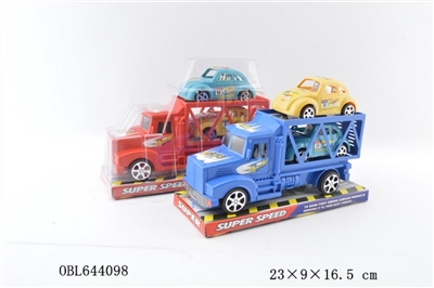 惯性双层拖头车载2只大甲壳虫车 - OBL644098