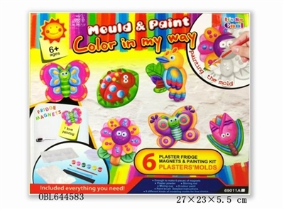 Creative DIY craft gypsum painted toys refrigerator - garden - OBL644583