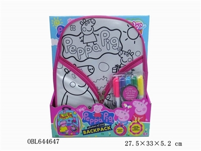 Pink pig painting watercolor backpack can be washed pen (5 color) - OBL644647