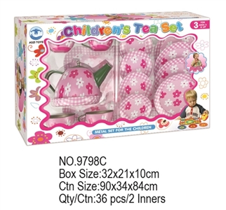 Red flower printed tea set - OBL644949