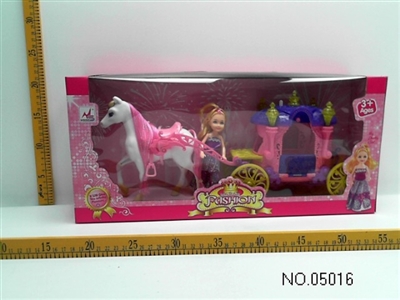 Static horse carriage with music lights - OBL644964