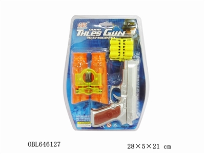 A gun with a telescope Transparent orange, transparent blue telescope with silver gun - OBL646127