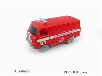 拉线打铃面包车（消防车）1：24 俄文印标 - OBL646298