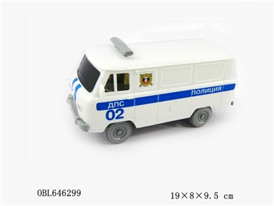 拉线打铃面包车（警车）1：24 俄文印标 - OBL646299