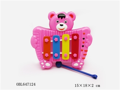 Cartoon bear quad tones on a harp - OBL647124