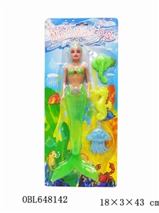 33 cm mermaid three sea animals - OBL648142