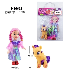 6 inches of Eva with horses, tree, comb - OBL650074