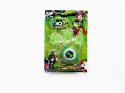 The new BEN10; Music watch Transparent doll (cool light music package electricity) - OBL650479