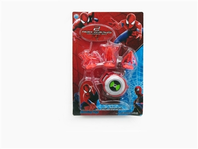 The new spider-man: music watch Transparent doll (cool light music package electricity) - OBL650484