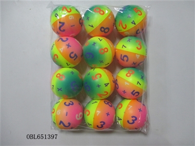 12 only 7.6 cm rainbow digital zhuang PU ball - OBL651397