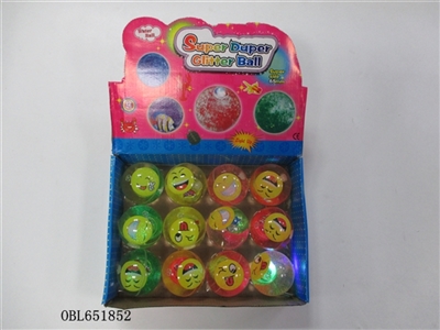 Box 12 zhuang 6.5 cm cartoon smiling face flash bounce the ball - OBL651852