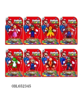 4.5 -inch super Mario doll single base card is installed, eight mix (1 - OBL652345