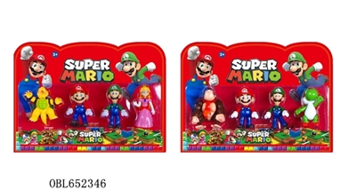 4.5 -inch super Mario four figures 1 base card installed, only 2 style (1 - OBL652346