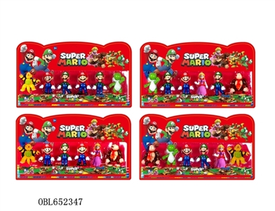 4.5 -inch super Mario six figures 1 base card installed, only 4 style (1 - OBL652347