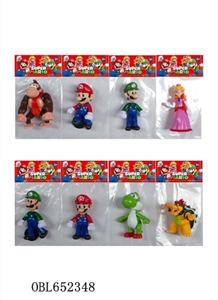 4.5 -inch super Mario doll single base folded card is installed, eight mix (1 - OBL652348