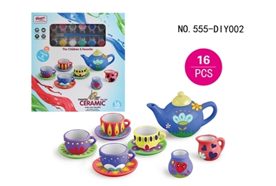Ceramic teapot coloured drawing or pattern - OBL654076