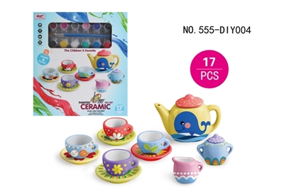 Ceramic teapot coloured drawing or pattern - OBL654078