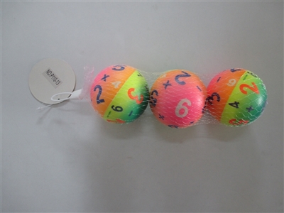 Three only 7.6 cm rainbow digital zhuang PU ball - OBL654321