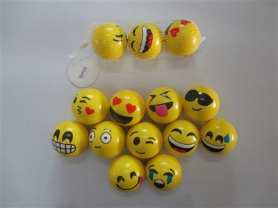 Three PU ball only 7.6 cm yellow zhuang expression - OBL654324